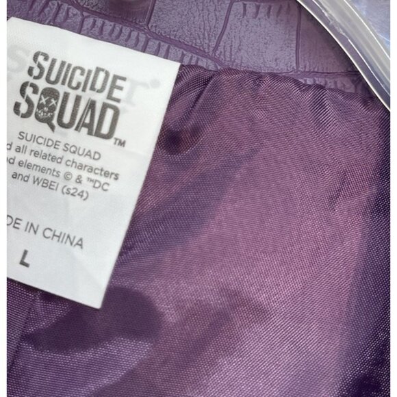 The Joker Suicide Squad Mens Large Purple Trench Coat Cosplay - Picture 6 of 8